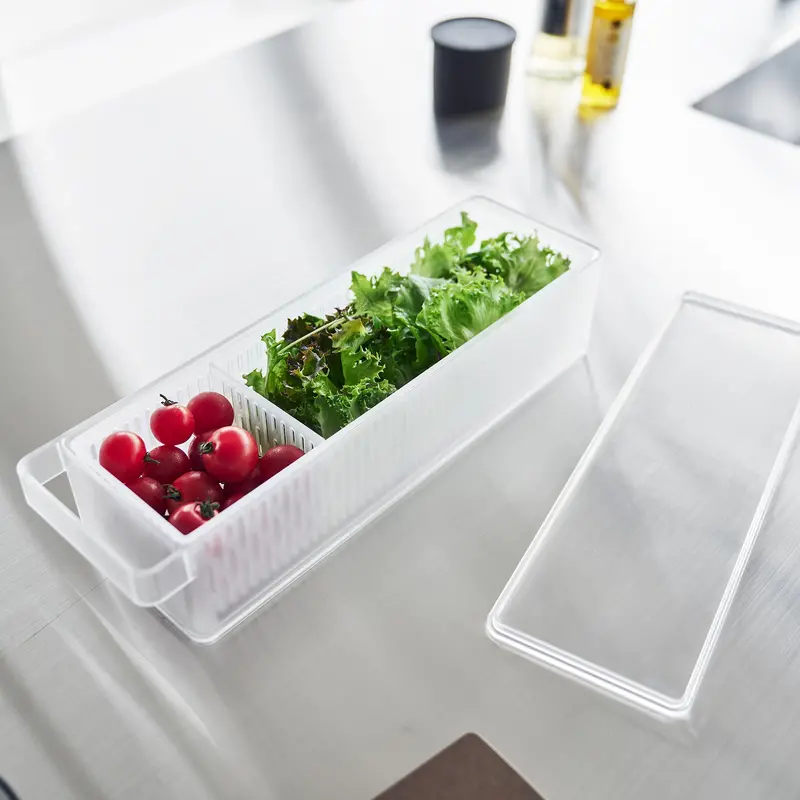 Refrigerator-Safe Colander With Lid And Compartment Divider 1