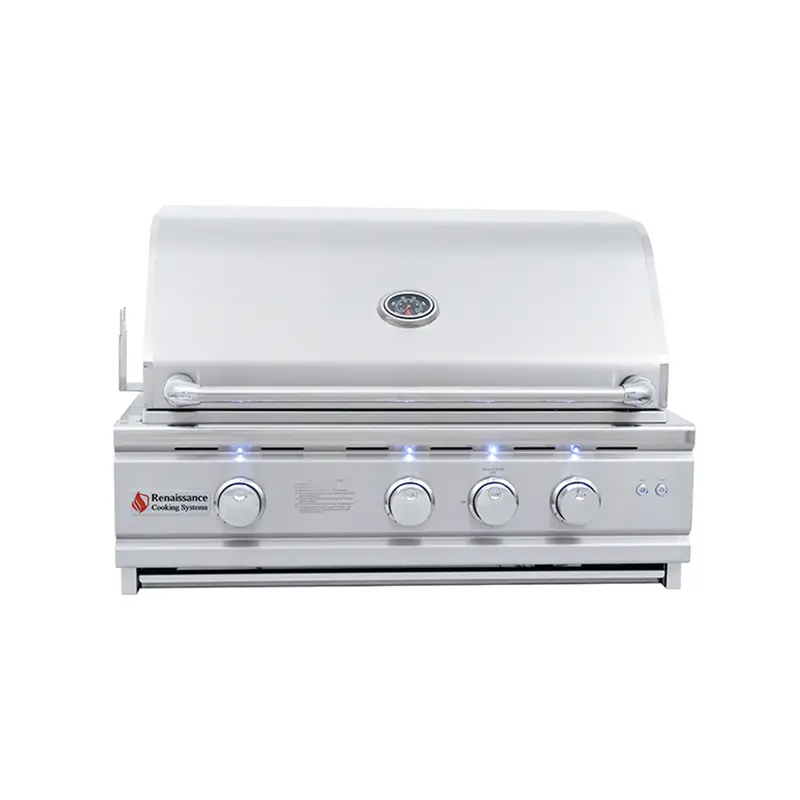 Renaissance Cutlass Pro 30-Inch 4-Burner Built-In Propane Grill With Briquette Tray & Burner Covers 1
