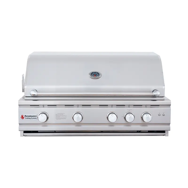 Renaissance Cutlass Pro 38-Inch 5-Burner Built-In Propane Grill With Briquette Tray & Burner Covers 1