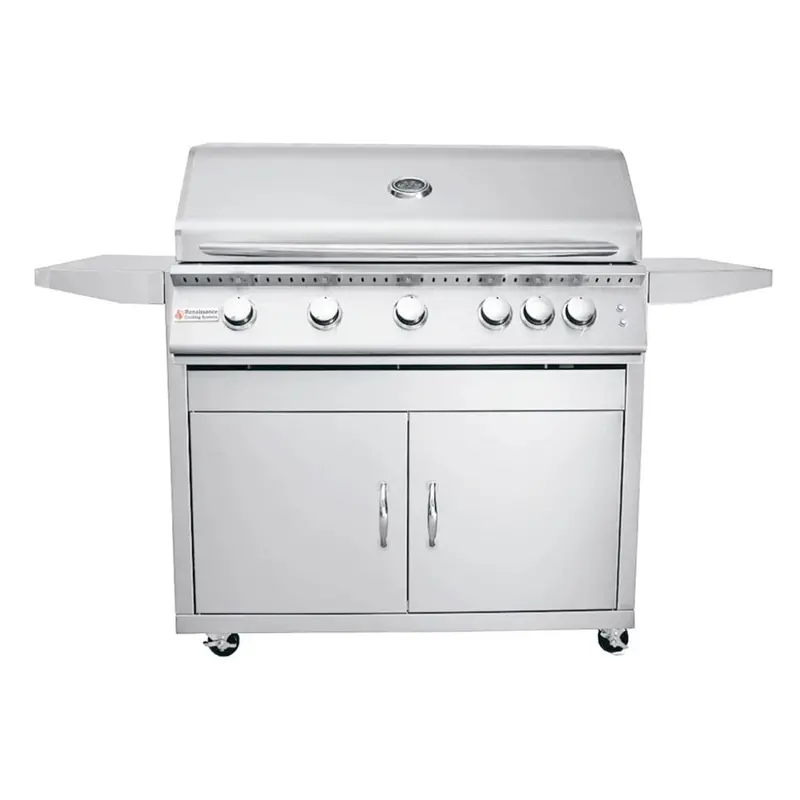 Renaissance L Series 40-Inch 6-Burner Freestanding Lp Gas Grill With Led Lighting 1