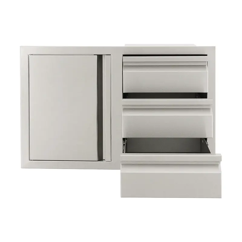 Renaissance Valiant Series 31-Inch Left-Swing Triple Drawer With Single Door 1