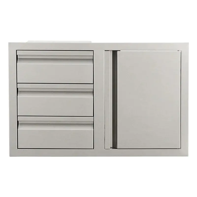 Renaissance Valiant Series 32-Inch Triple Drawer Cabinet With Integrated Door 1