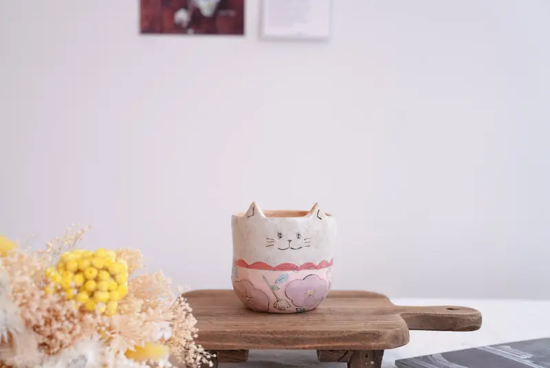 Round Cat-Themed Free-Form Mug – Cozy Nook Cn04 #3 1