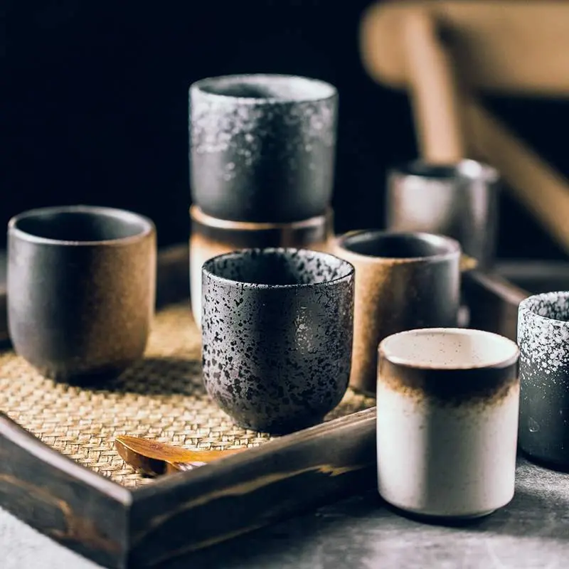 Rustic Earth-Tone Stoneware Mug Set 1