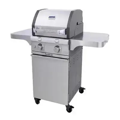 Saber Cast Stainless 2-Burner Freestanding Gas Grill — Compact Design With Robust Cast Stainless Burners 1