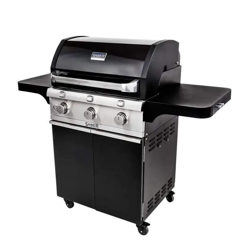 Saber Deluxe Black 3-Burner Freestanding Gas Grill — Sleek Matte Finish & Reliable Gas Performance 1