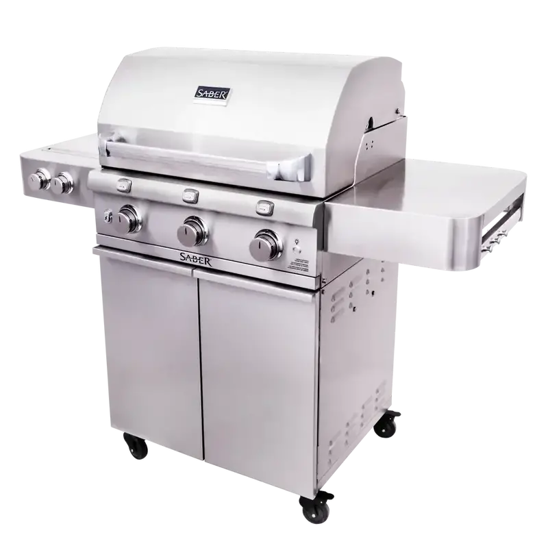 Saber Premium 3-Burner Freestanding Propane Or Natural Gas Grill 1