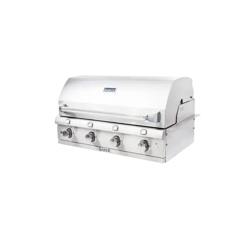 Saber Premium 4-Burner Built-In Gas Grill — Expanded Cooking Area & Integrated Ignition System 1