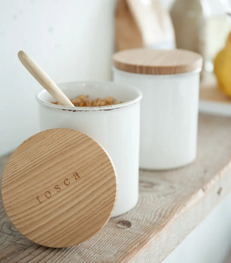 Set Of 3 Ceramic Food Storage Canisters With Airtight Lids 1