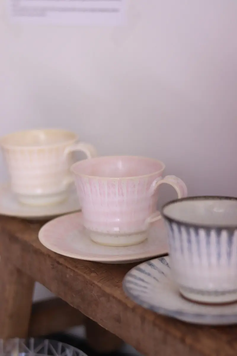 Seto Ware Glazed Coffee Cup And Saucer Set 1
