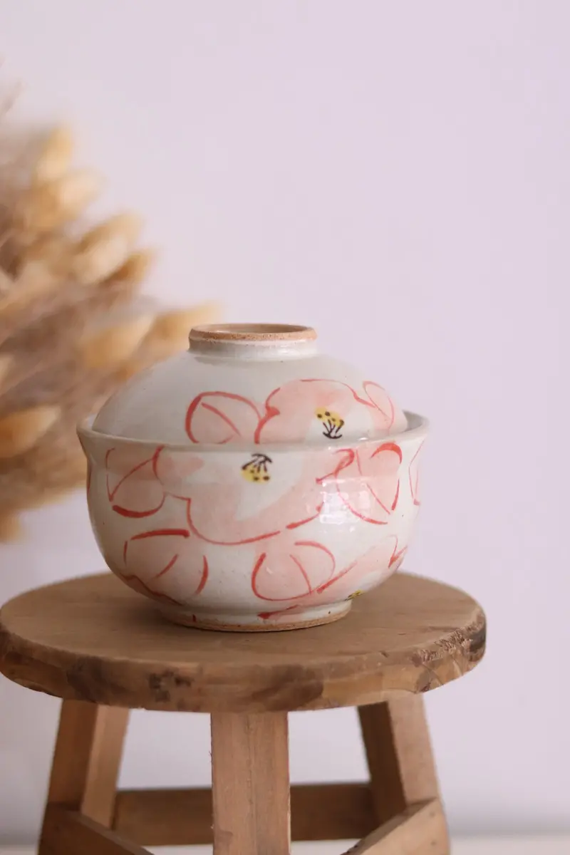 Seto Ware Lidded Ceramic Serving Bowl 1