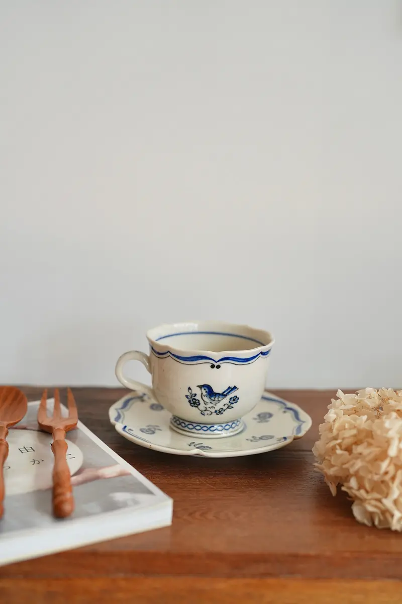 Shinko Nakanishi Bird Motif Mug And Saucer Set (Sn03) 1