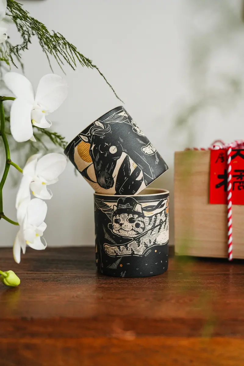 Shirogarasu Studio Chinese Zodiac Horse Cup - Limited Edition Ceramic Mug 1