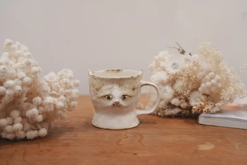 Shoko Matsuura Hand-Painted Cat Mug – Style #7 (Sm04) 1