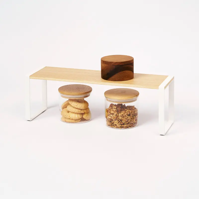 Single-Tier Counter Riser – Sleek Steel And Wood Platform 1