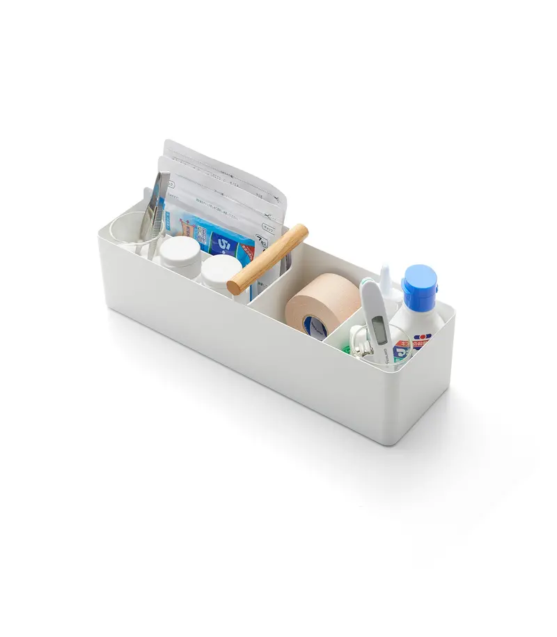 Slim Dual-Material Storage Box – Steel Frame + Wood Top 1