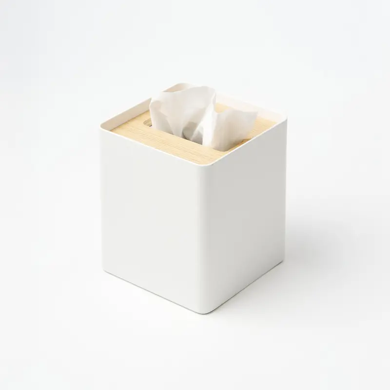Square Steel Tissue Box Cover – Minimalist Design 1