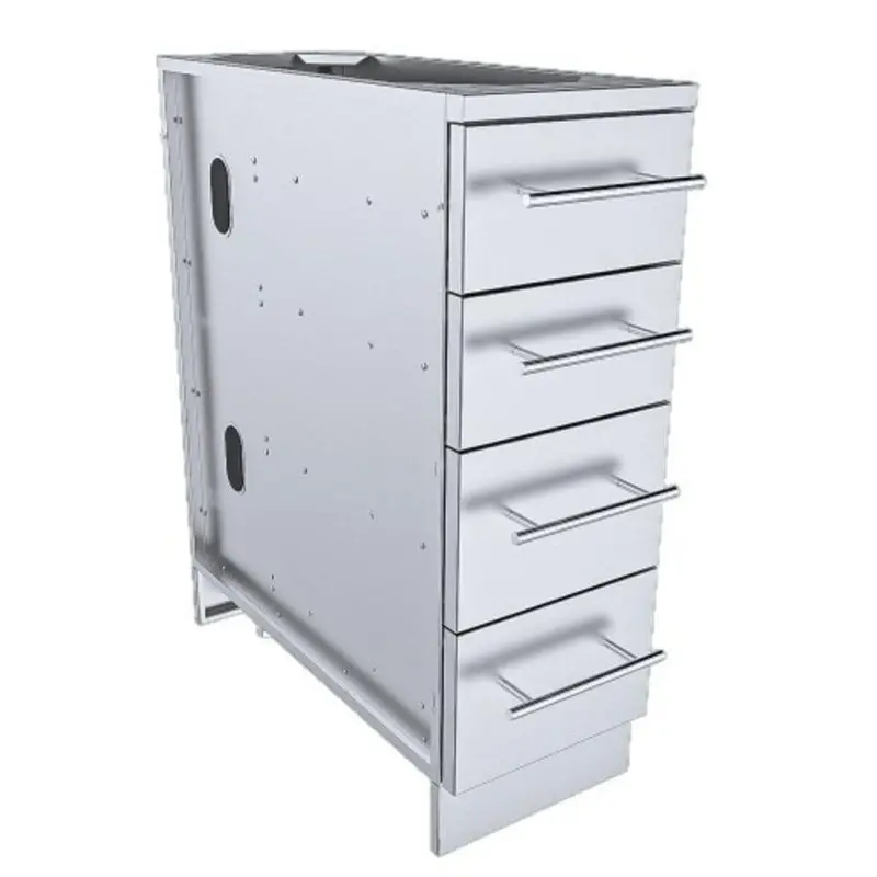 Sunstone 12-Inch Stainless Steel Four-Drawer Base Cabinet For Organized Small-Space Storage 1