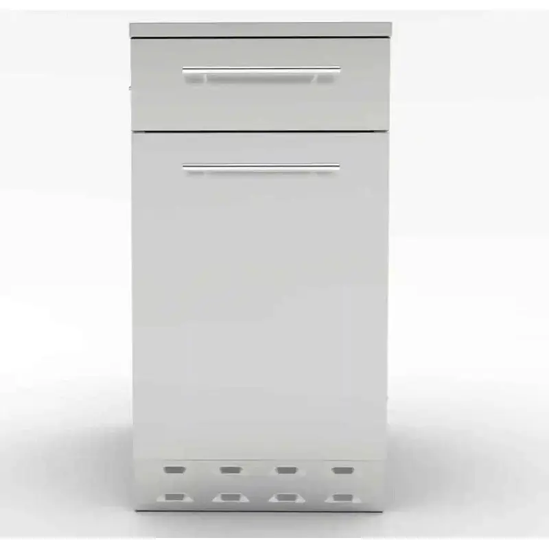 Sunstone 18-Inch Stainless Steel Combo Cabinet: Propane Tank Storage And Trash Drawer 1