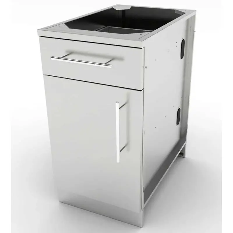 Sunstone 18-Inch Stainless Steel Left-Swing Base Cabinet With Top Drawer And Shelf 1