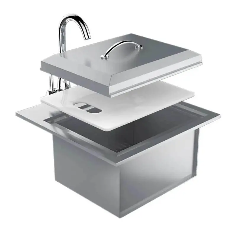 Sunstone 21" Premium Drop-In Sink With Faucet And Cutting Board 1