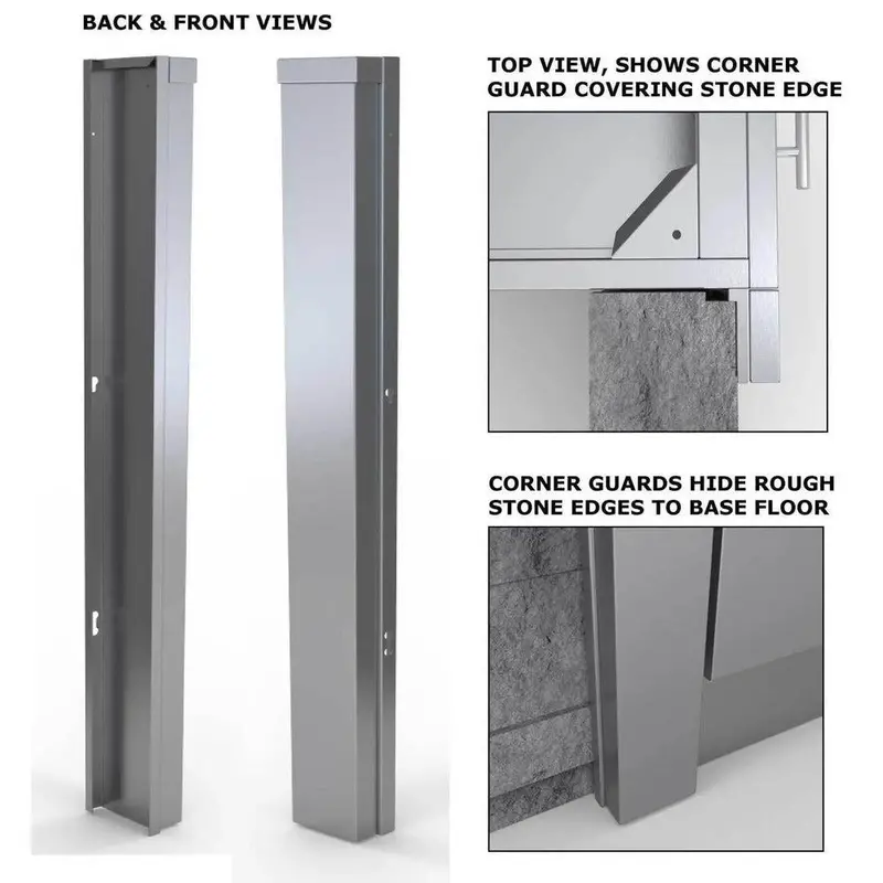 Sunstone 3-Inch Stainless Steel Right-Side End Corner Guard For Base Cabinets 1