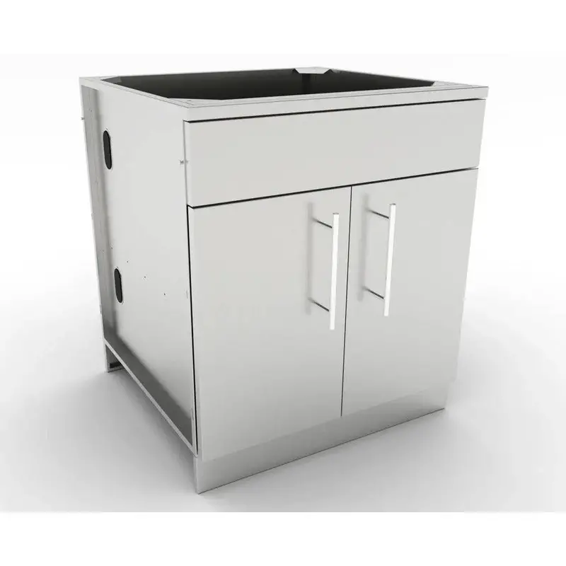 Sunstone 30-Inch Stainless Steel Double-Door Base Cabinet With Shelf And Reversible Drawer 1