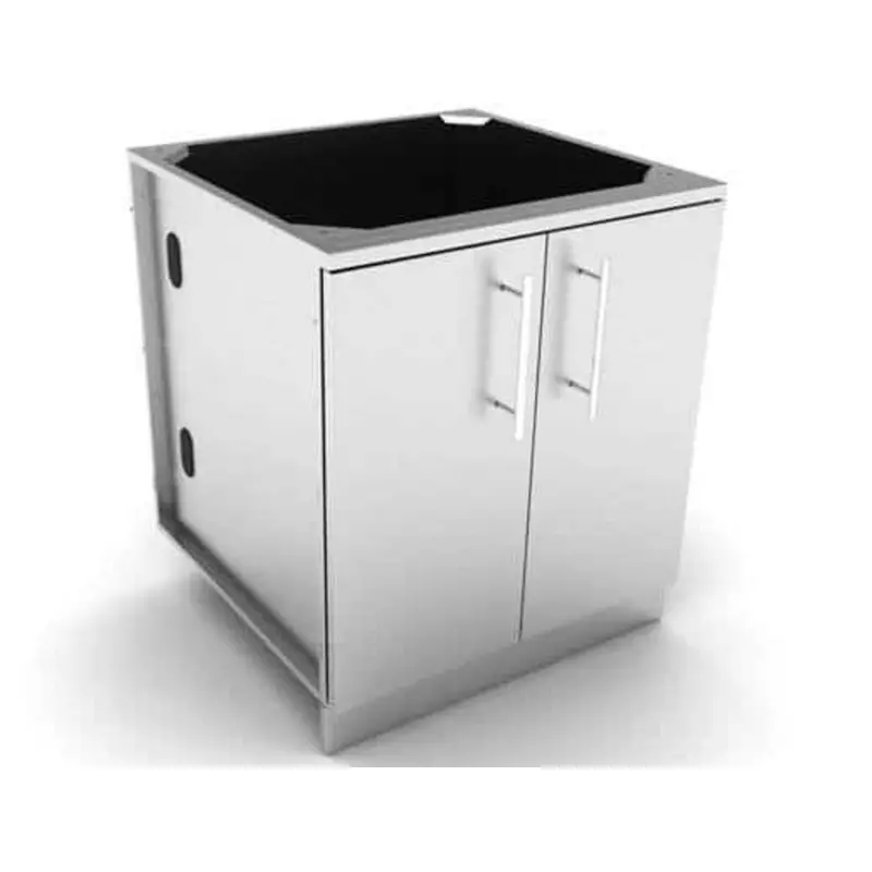 Sunstone 30-Inch Stainless Steel Full-Height Double-Door Base Cabinet With Dual Shelves And Door Pockets 1