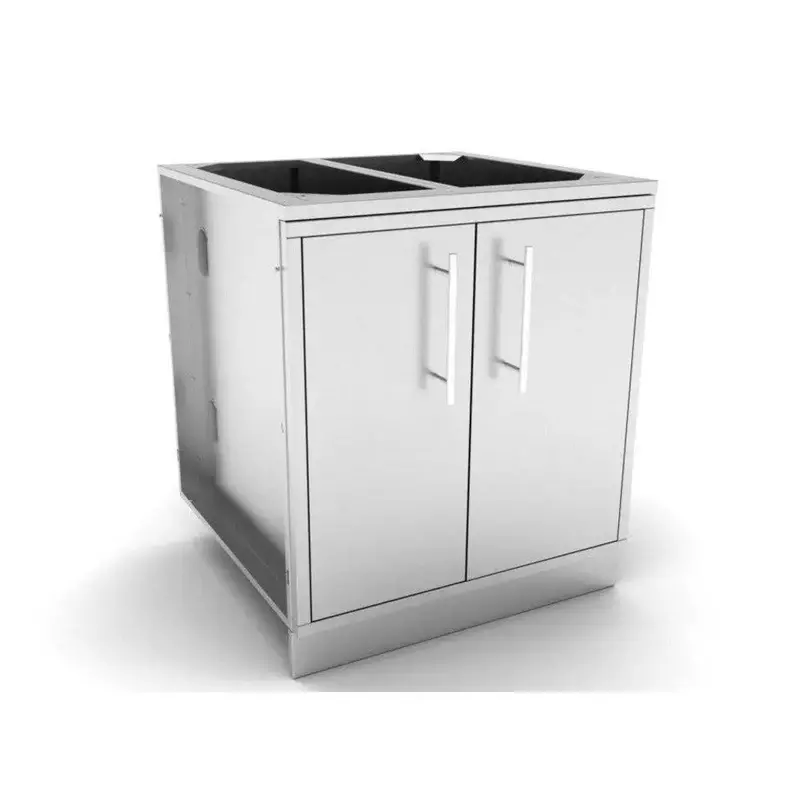 Sunstone 30-Inch Weather-Resistant Stainless Steel Dry Pantry Cabinet With Multi-Tier Drawers And Adjustable Shelving 1
