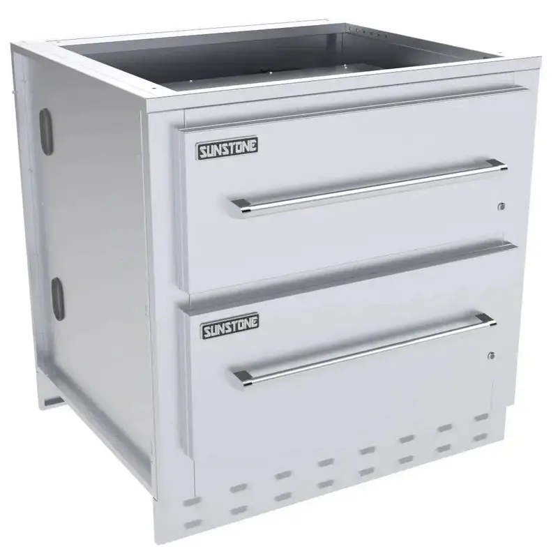 Sunstone 34-Inch Stainless Steel Double Warming Drawer Cabinet 1