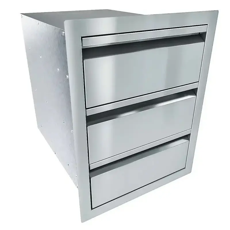 Sunstone Aruba 16" Stainless Steel Triple-Drawer Cabinet 1