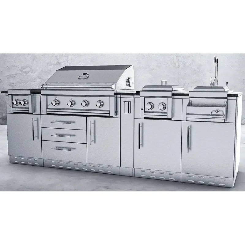 Sunstone Austin 9-Foot Stainless Steel Outdoor Cabinet Package – Griller’S Delight Edition 1