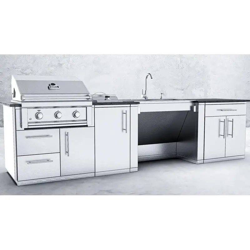 Sunstone Cabana 10-Foot Ada-Compliant Stainless Steel Outdoor Grill Island Package 1