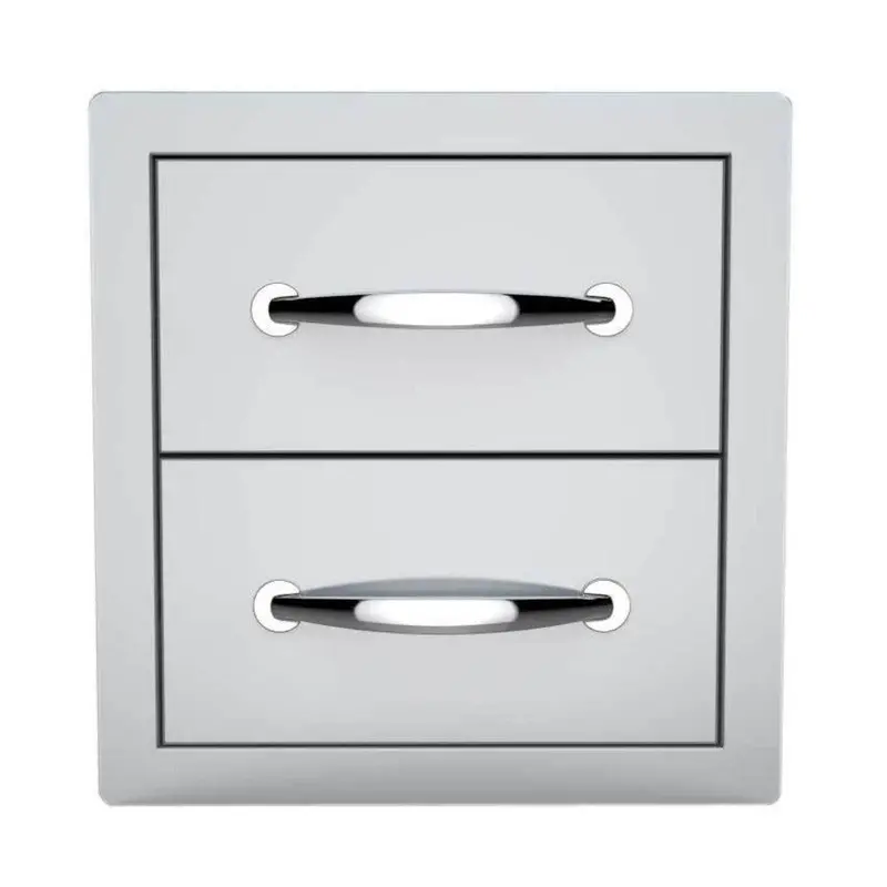 Sunstone Classic 14" Stainless Steel Dual-Drawer Flush-Mount Cabinet 1