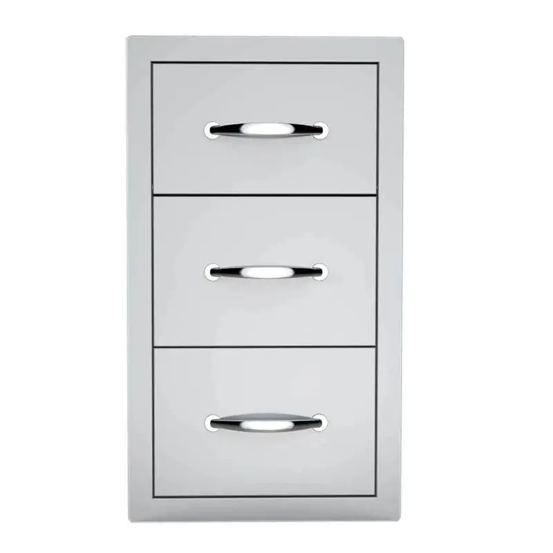 Sunstone Classic 17" Stainless Steel Double Drawer & Paper Towel Holder Combo 1