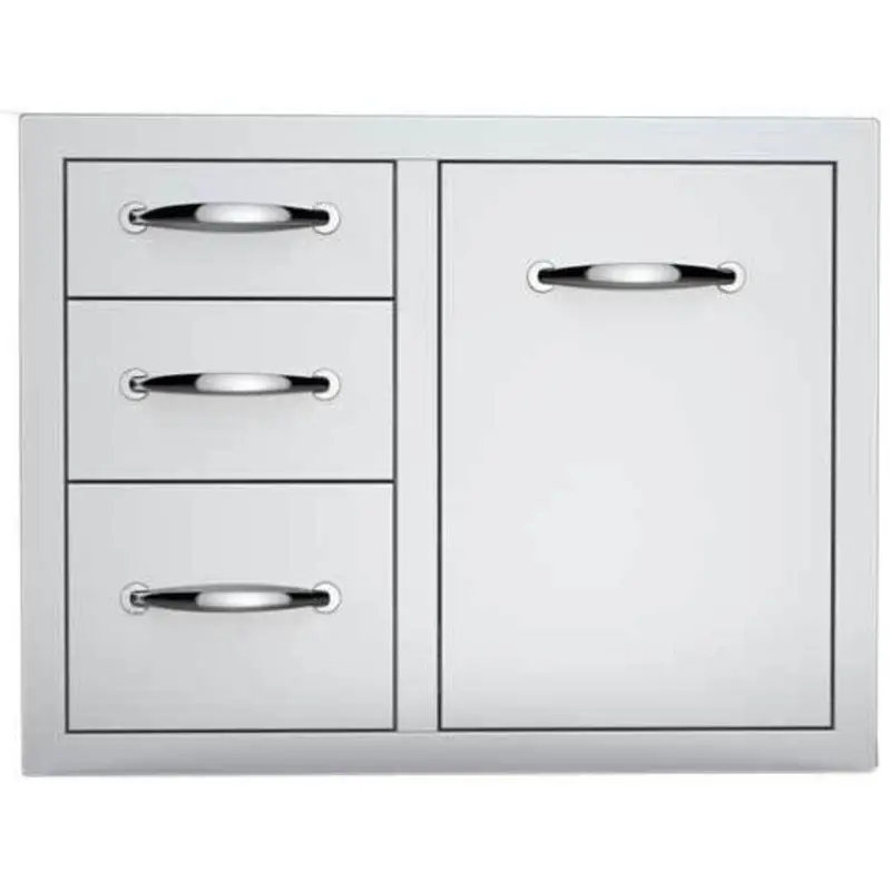 Sunstone Classic Series 30-Inch Stainless Steel Tank Tray With Triple Drawers 1
