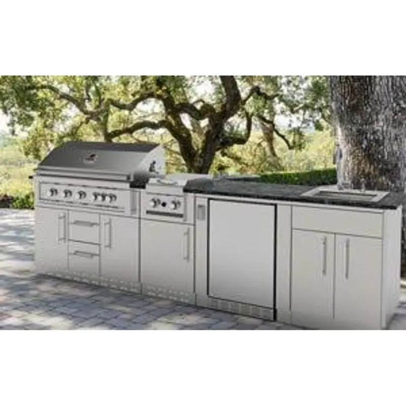 Sunstone Deluxe 10-Foot Stainless Steel Modular Outdoor Kitchen Island Package 1