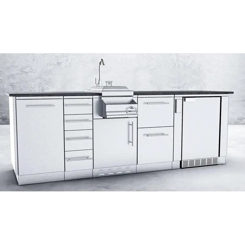 Sunstone Savana 8-Foot Stainless Steel Outdoor Wet Bar Cabinet Package 1