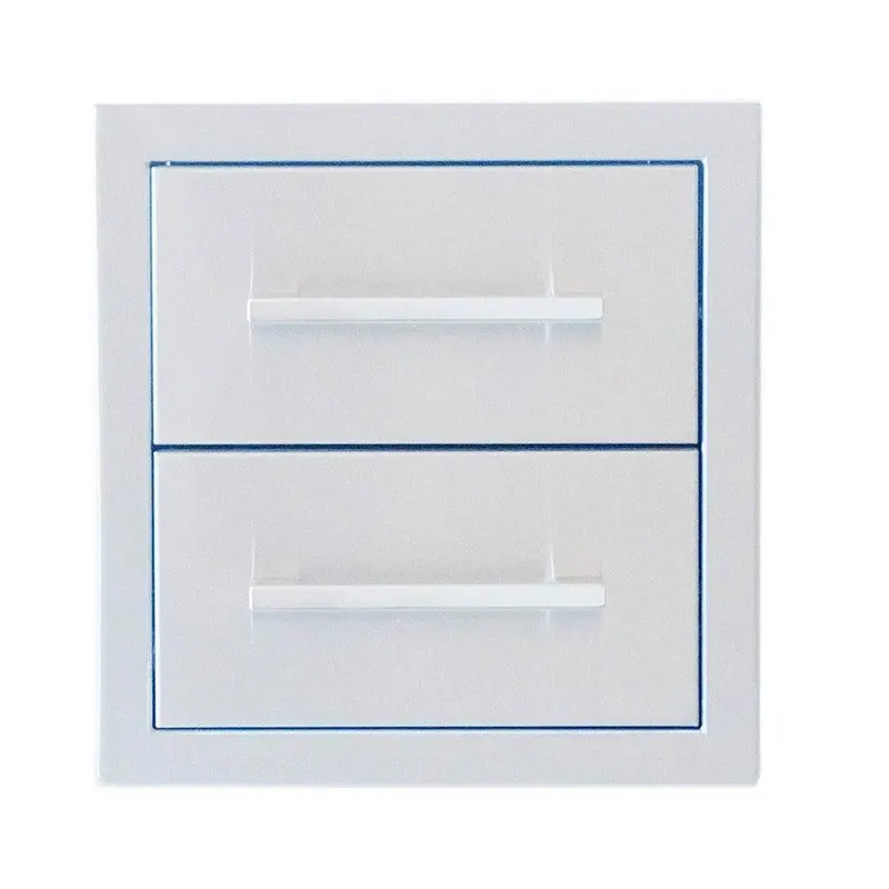 Sunstone Signature Series 12" Stainless Steel Beveled-Frame Dual-Drawer Organizer 1