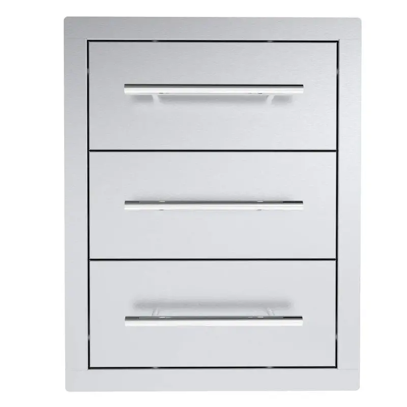Sunstone Texan 16" Stainless Steel Triple-Drawer Cabinet With Cutlery Compartment 1