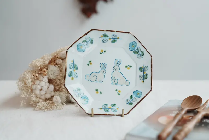 Tata Pottery Studio Octagonal Porcelain Plate Tp05 #3 – Artisan Finish 1