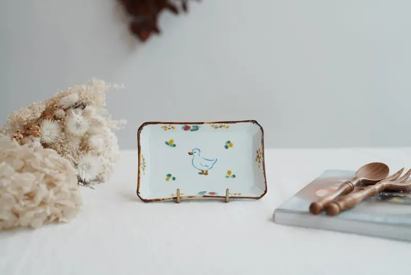 Tata Pottery Studio Porcelain Rectangular Plate (Tp11 #2) 1