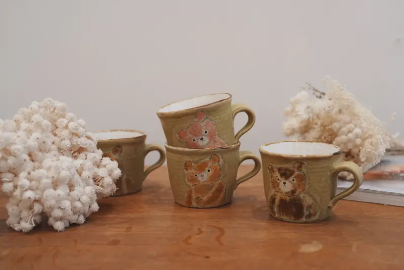 Tomoko Kubo Yellow Bear Ceramic Mug – Tk08, Cheerful Handmade Edition 1