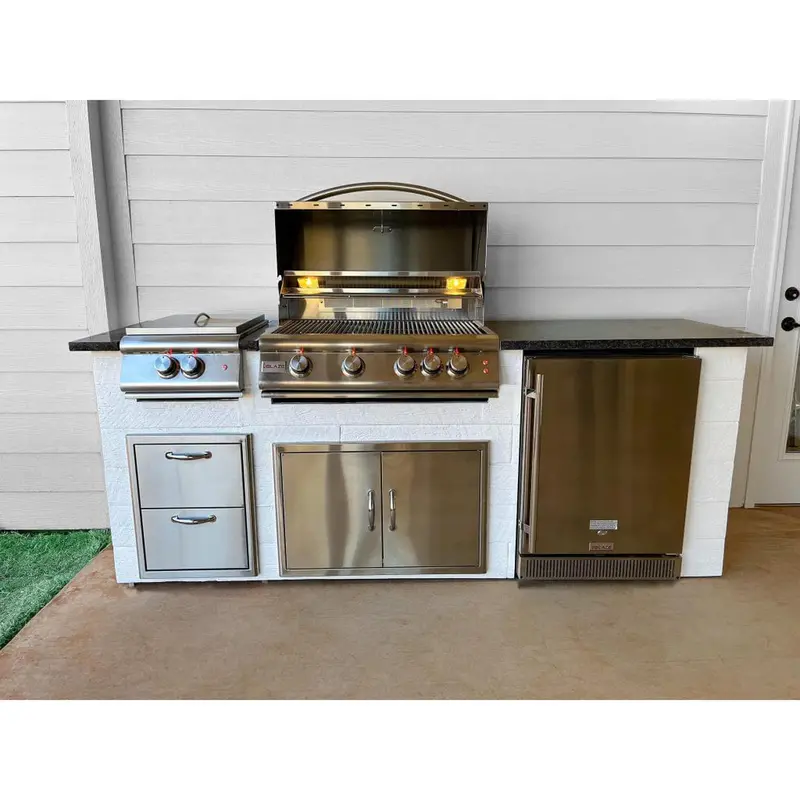 Tru Innovative 8-Foot Pb28031101C Pro Grill Island – Countertop Overhang Pre-Cut 1