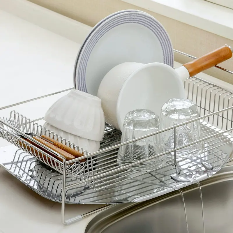 Tsubame-Made Stainless Steel Kitchen Drain Rack By Shimomura 1