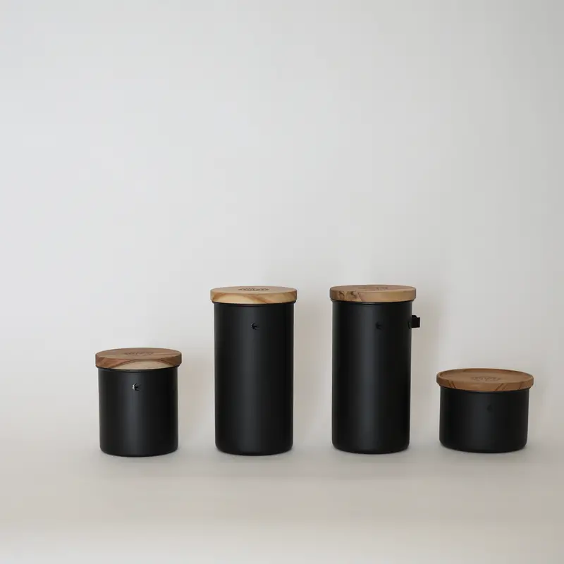 Tsubame Storage Canister With Hook & Spoon – Matte Black Finish 1