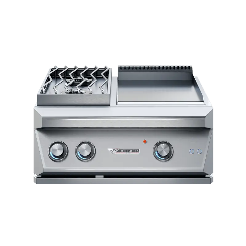 Twin Eagles Breakfast Club 30" Liquid Propane Side Burner & Griddle Combo 1