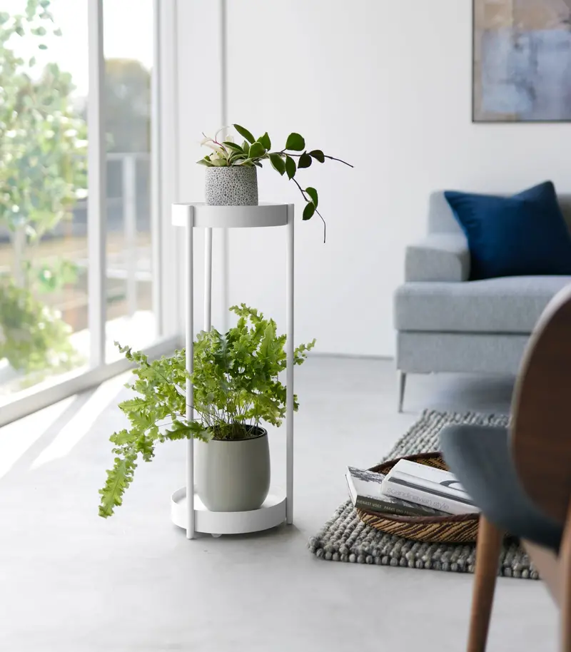 Two-Tier Rolling Plant Stand – 28-Inch Height, Steel Construction 1