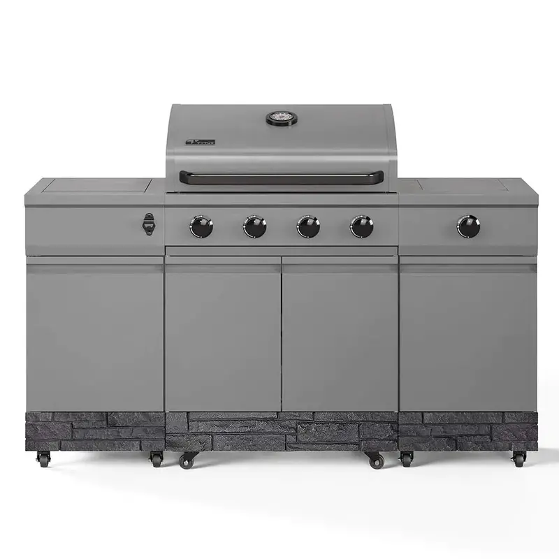 Tytus Fresno Gunmetal Gray & Graphite Stacked Stone Island Grill 1
