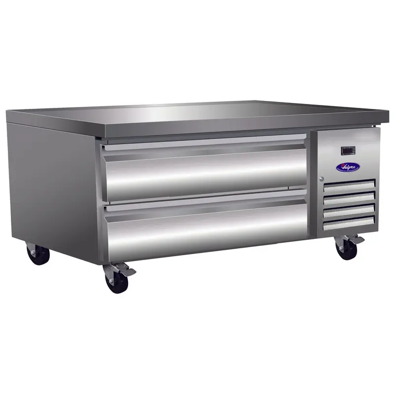Valpro 50-Inch Stainless Steel Chef Base Refrigerator – Dual-Drawer Prep Station 1
